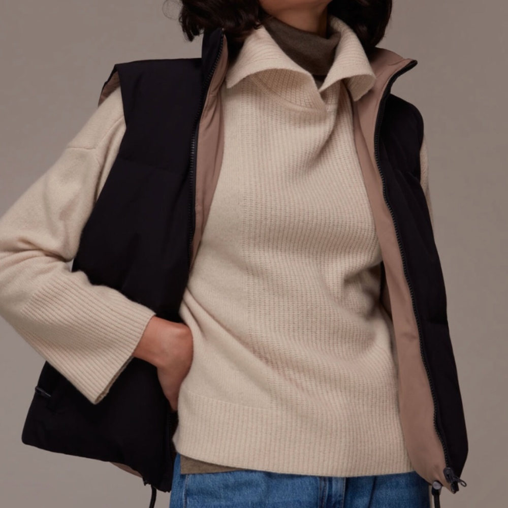 Whistles Black Reversible Padded Down Gilet